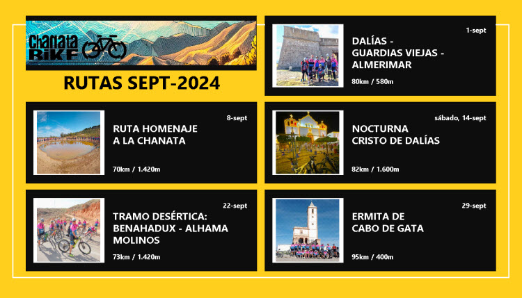 RUTAS CHANATA BIKE: SEPTIEMBRE-2024