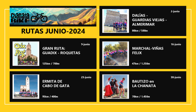 RUTAS CHANATA BIKE: JUNIO-2024