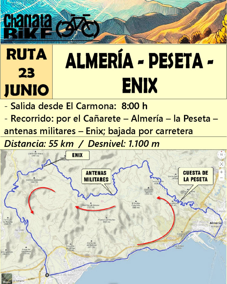 Ruta por ALMERÍA-PESETA-ENIX (23-junio-2024)