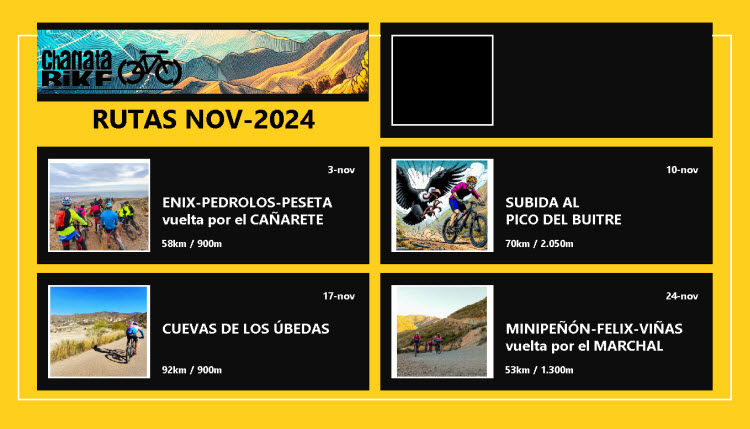 CHANATABIKE: RUTAS NOVIEMBRE 2024